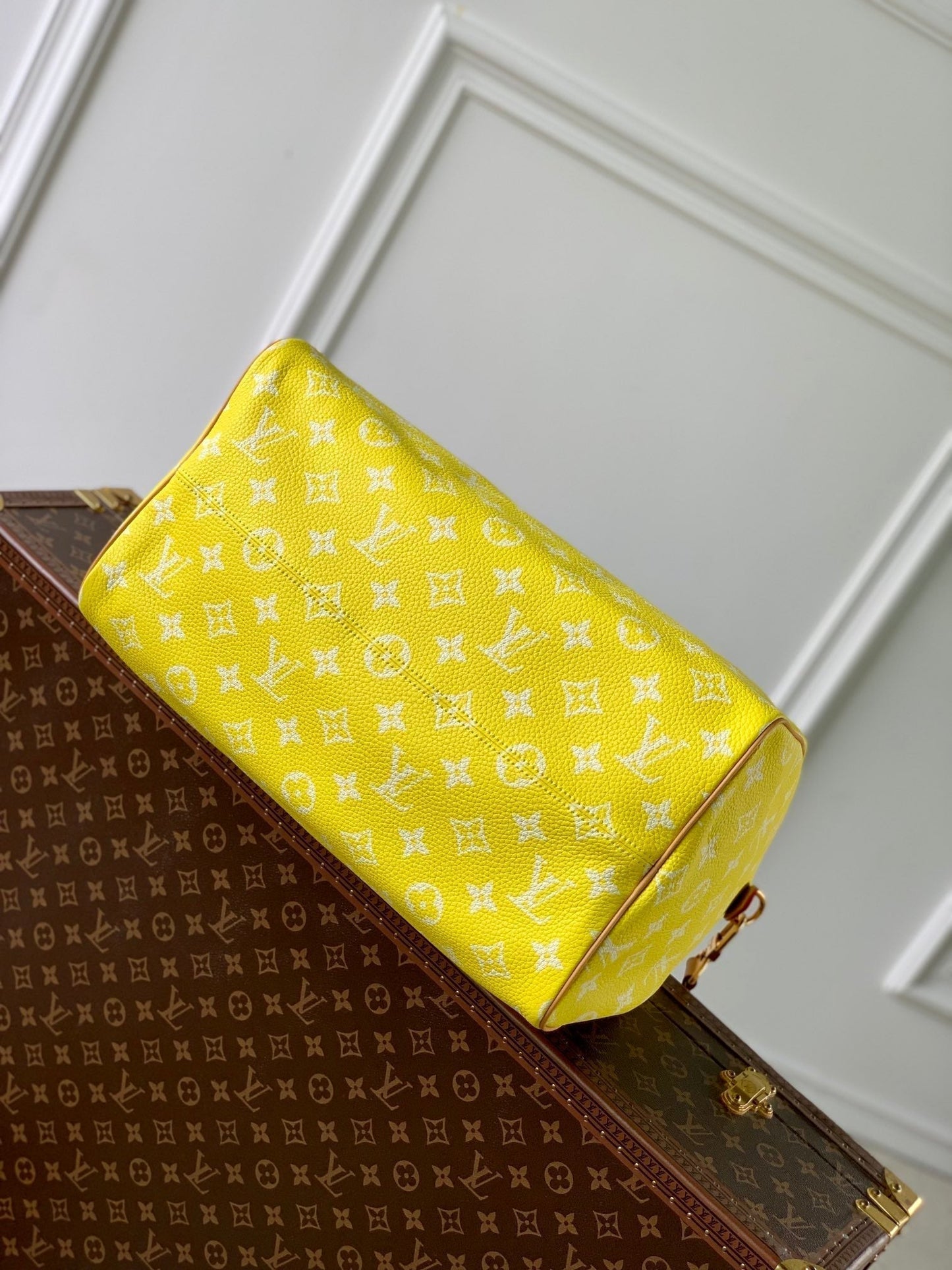 Speedy P9 Bandouliere 40 cm en cuir de veau jaune