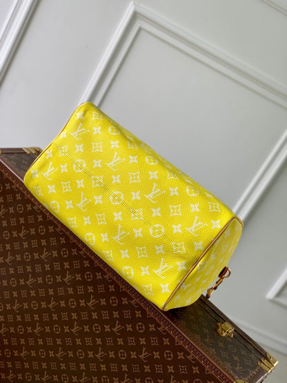Speedy P9 Bandouliere 40 cm en cuir de veau jaune