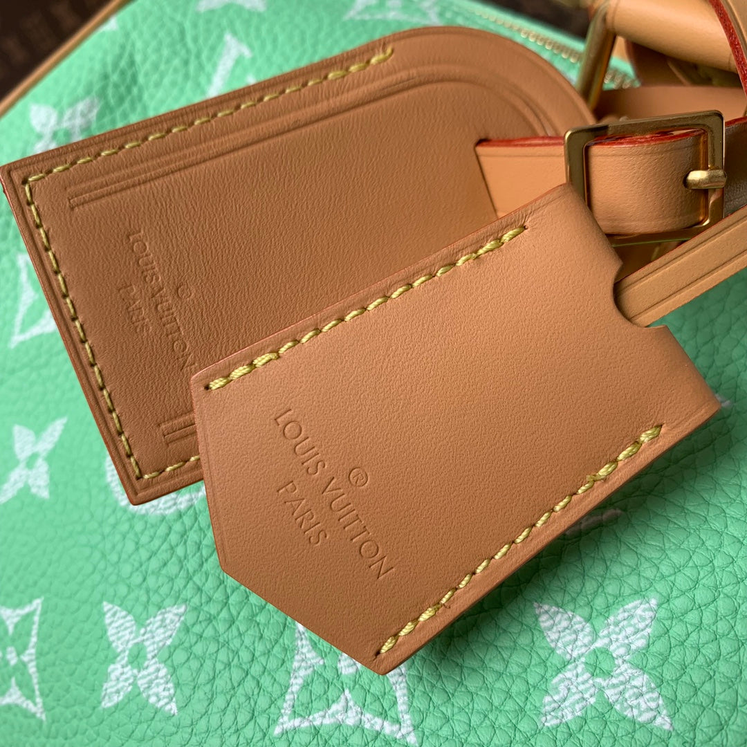 Speedy P9 Bandouliere 40 cm en cuir de veau vert