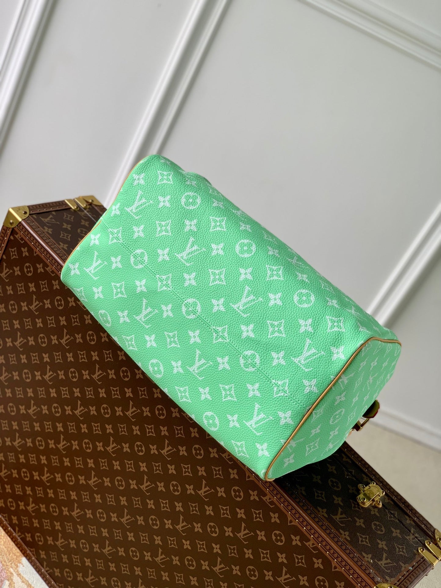 Speedy P9 Bandouliere 40 cm en cuir de veau vert