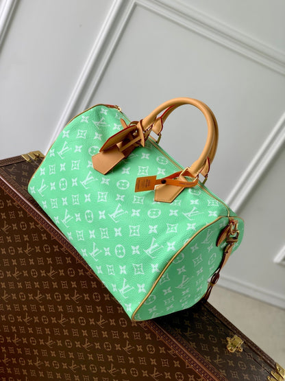 Speedy P9 Bandouliere 40 cm en cuir de veau vert