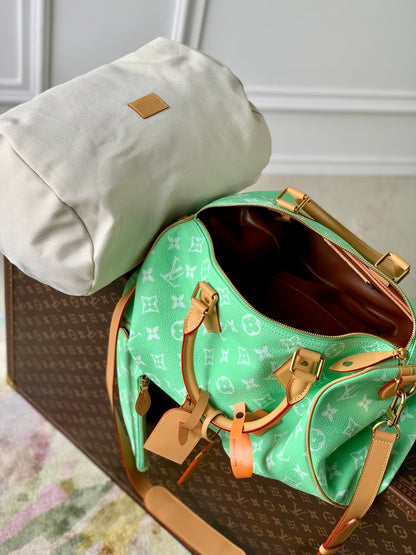 Speedy P9 Bandouliere 40 cm en cuir de veau vert
