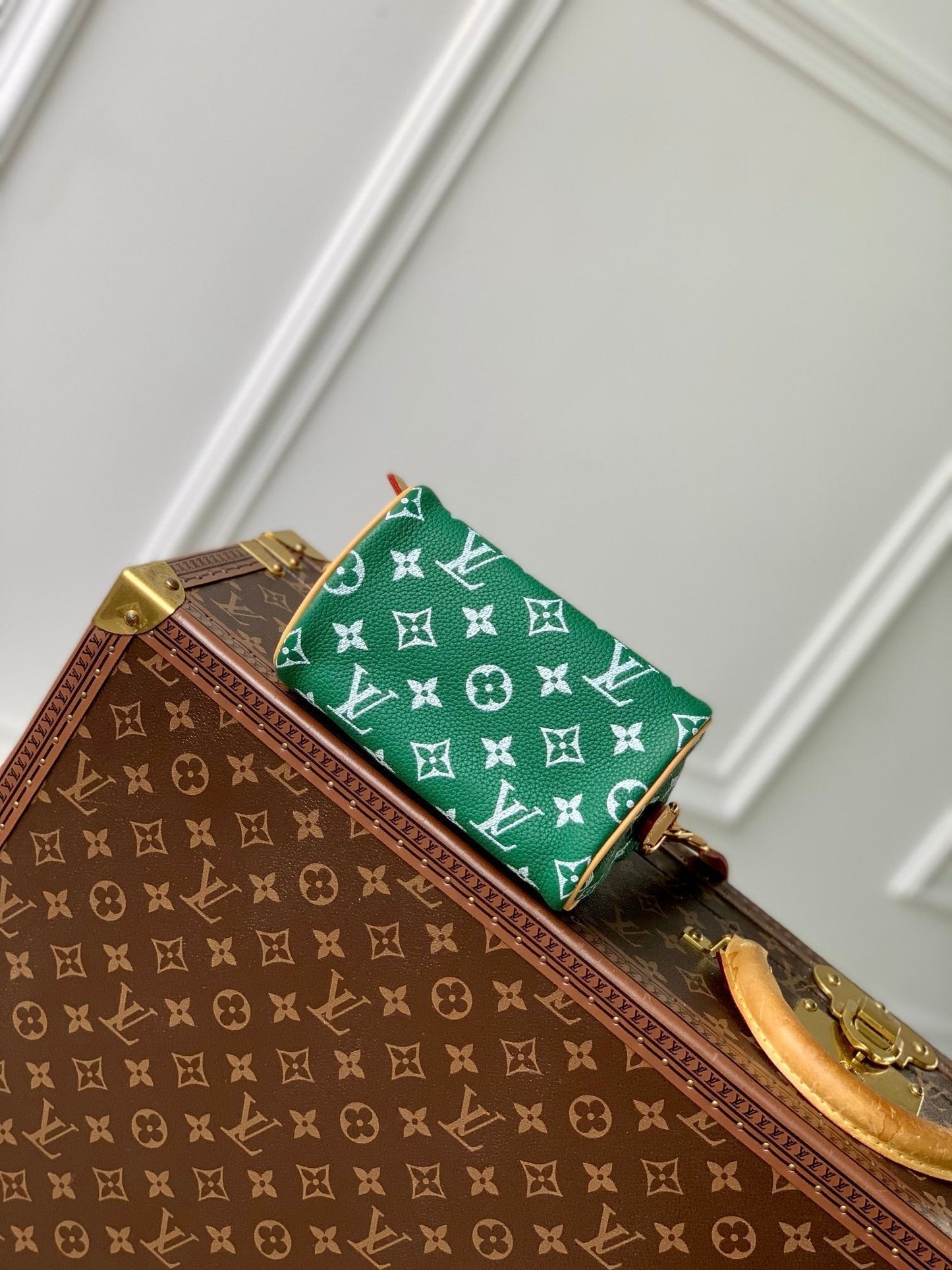 Speedy P9 Bandouliere 18 cm en cuir de veau vert
