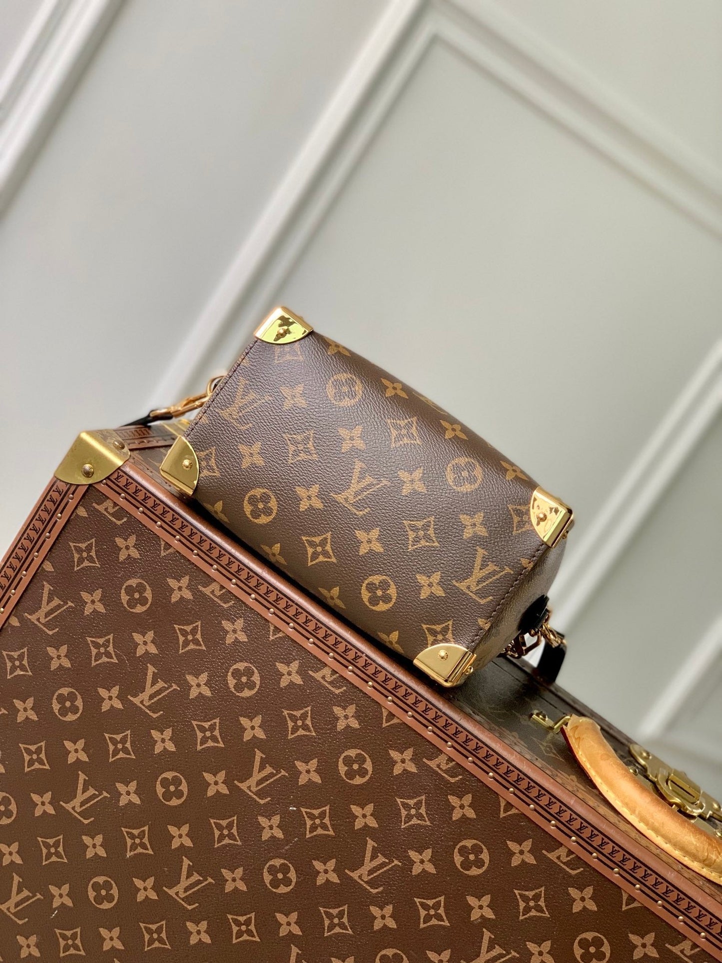 LV スピーディ トランク 20 ブラック ブラウン モノグラム