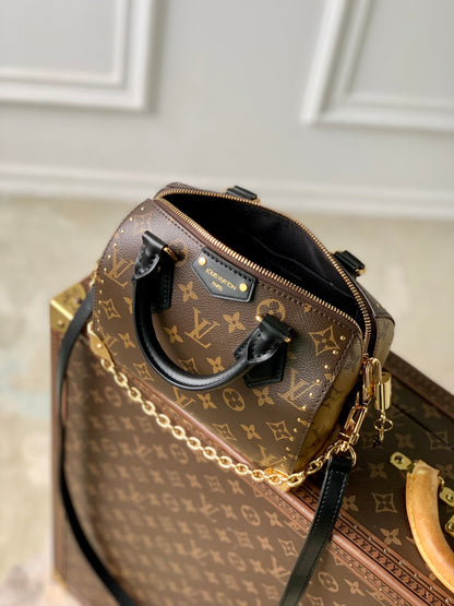 LV スピーディ トランク 20 ブラック ブラウン モノグラム