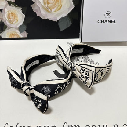BANDEAU EN SOIE NOIRE ET BLANC 168589