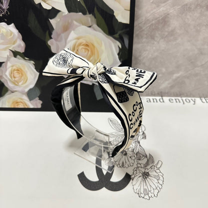BANDEAU EN SOIE NOIRE ET BLANC 168589