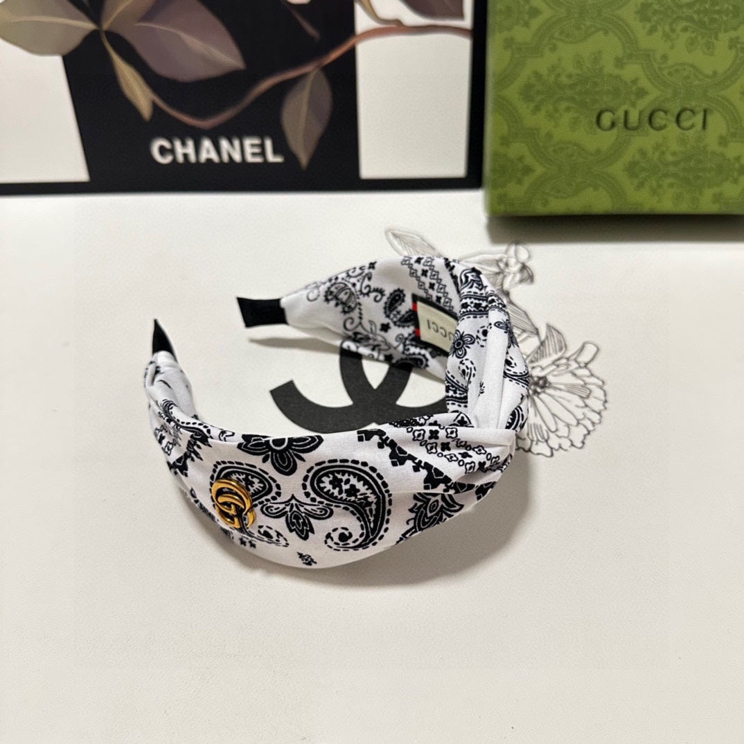 BANDEAU À CHEVEUX EN TISSU À MOTIFS BLANC ET NOIR 299347