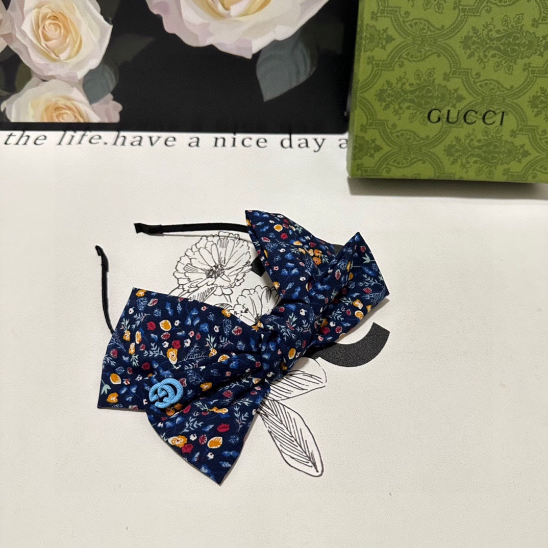 BANDEAU EN TISSU FLEURI BLEU MARINE 385854