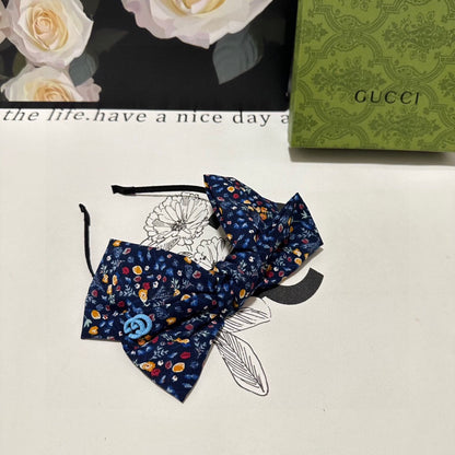 BANDEAU EN TISSU FLEURI BLEU MARINE 385854