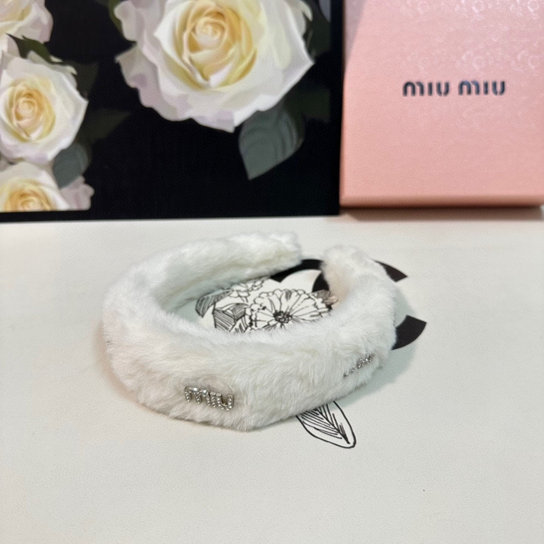 BANDEAU ÉPAIS AVEC LOGO DIAMANT EN TISSU PELUCHE BLANC 412483