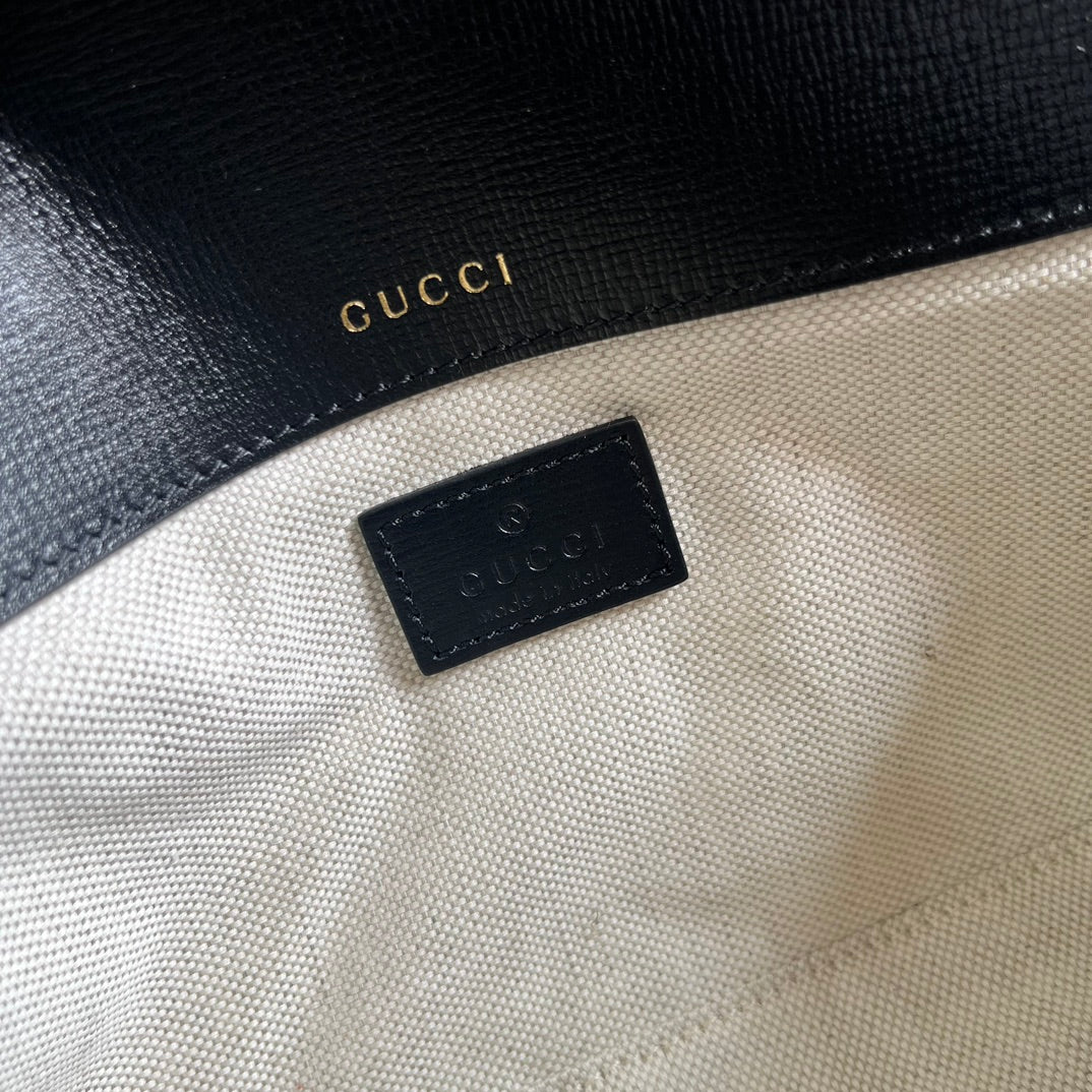 SAC À BANDOULIÈRE DIAMOND HORSEMORS 24 EN CUIR DE VEAU NOIR QUINCAILLERIE DORÉ 