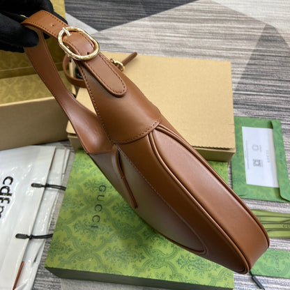 ジャッキー スモール ショルダーバッグ 27インチ タウニーブラウン カーフスキン ゴールド金具