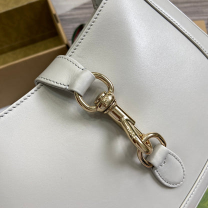 ジャッキー スモール ショルダーバッグ 27インチ ホワイトカーフスキン ゴールド金具