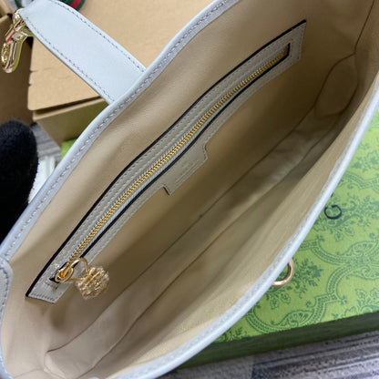 ジャッキー スモール ショルダーバッグ 27インチ ホワイトカーフスキン ゴールド金具