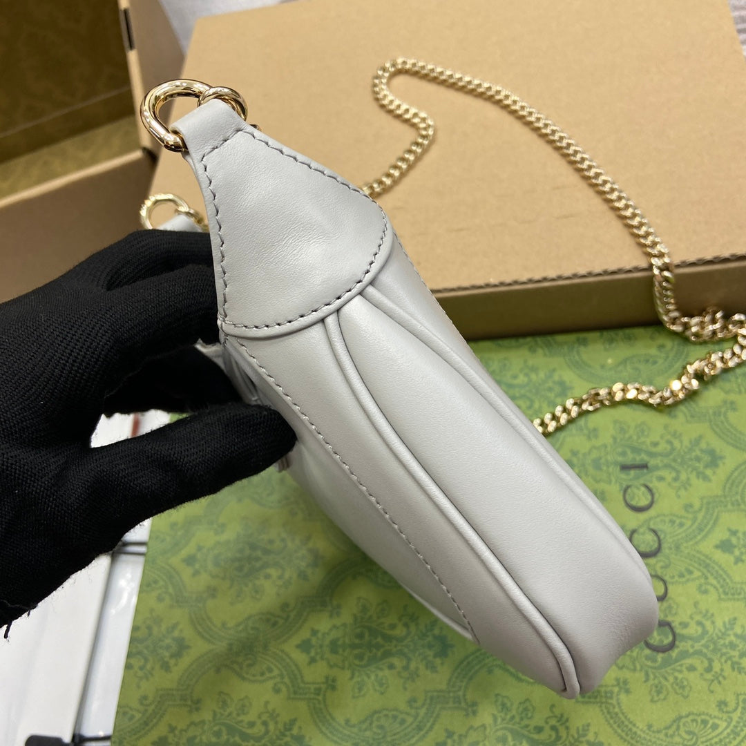 ジャッキー・ノッテ ミニバッグ 19インチ ホワイトカーフスキン ゴールド金具