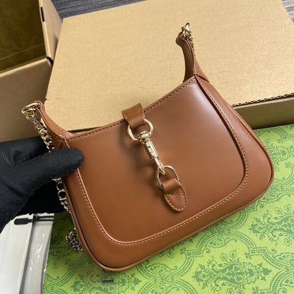 ジャッキー・ノッテ ミニバッグ 19インチ タウニーブラウン カーフスキン ゴールド金具