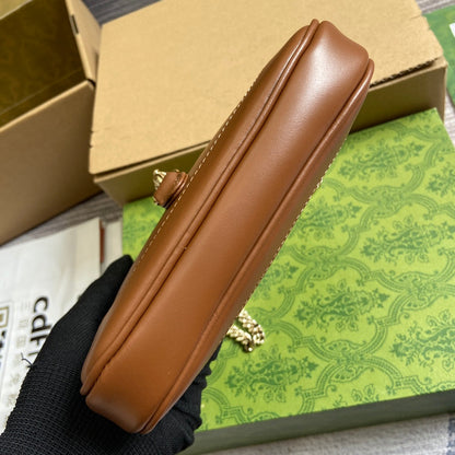 ジャッキー・ノッテ ミニバッグ 19インチ タウニーブラウン カーフスキン ゴールド金具