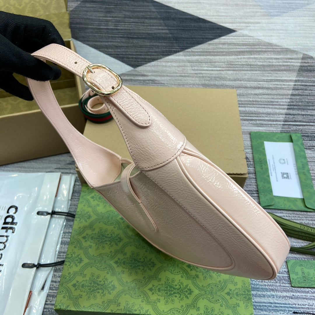 ジャッキー スモール ショルダーバッグ 27インチ ライトピンク クラックラッカーカーフスキン ゴールド金具