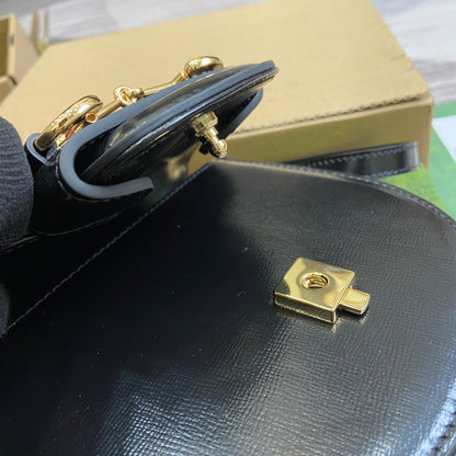 ホースビット 1955 ミニトップハンドルバッグ 18インチ ブラックカーフスキン ゴールド金具