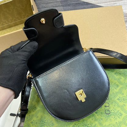ホースビット 1955 ミニトップハンドルバッグ 18インチ ブラックカーフスキン ゴールド金具