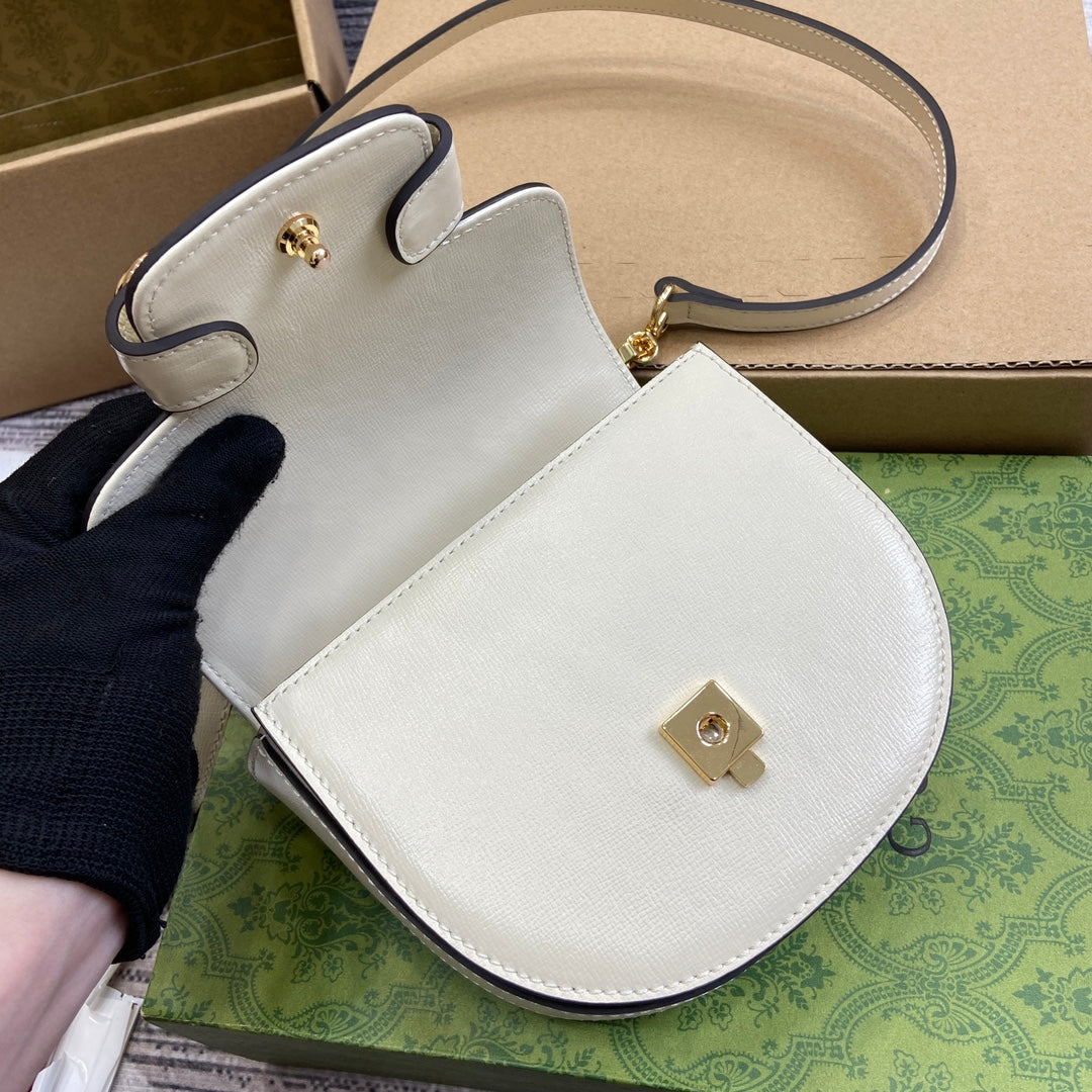 ホースビット 1955 ミニトップハンドルバッグ 18インチ ホワイトカーフスキン ゴールド金具