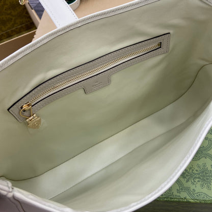 Sac bandoulière Jackie Medium 35 en cuir de veau blanc et métal doré 