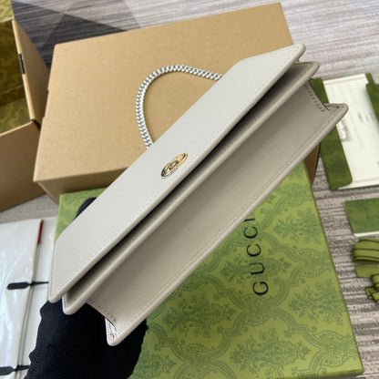 GGマーモント 20 ミニ チェーンバッグ（ホワイトカーフスキン）