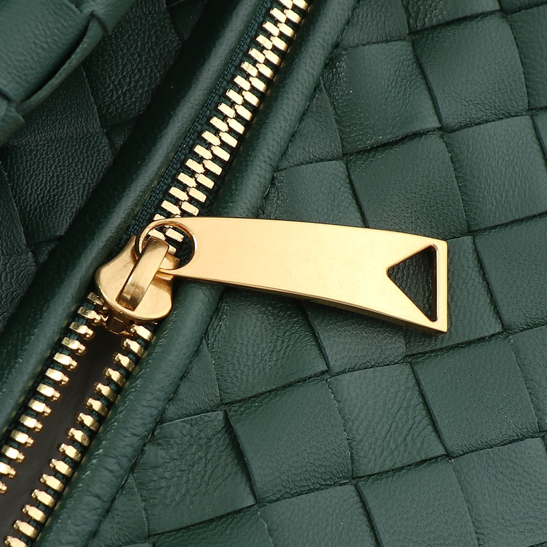 petit jodie 48 en cuir d'agneau vert foncé