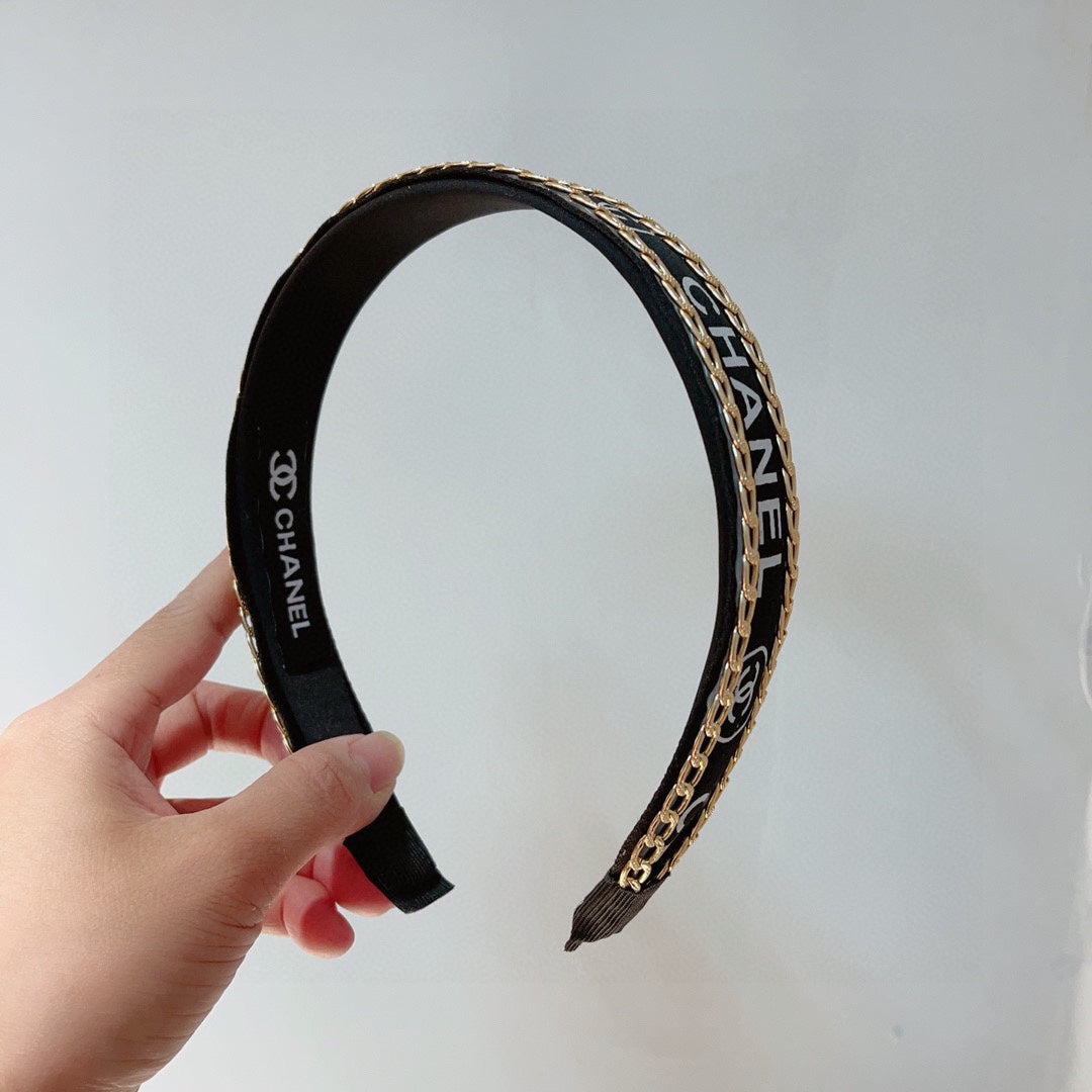 BANDEAU À CHEVEUX CC LOGO NOIR POUR FEMME 124683