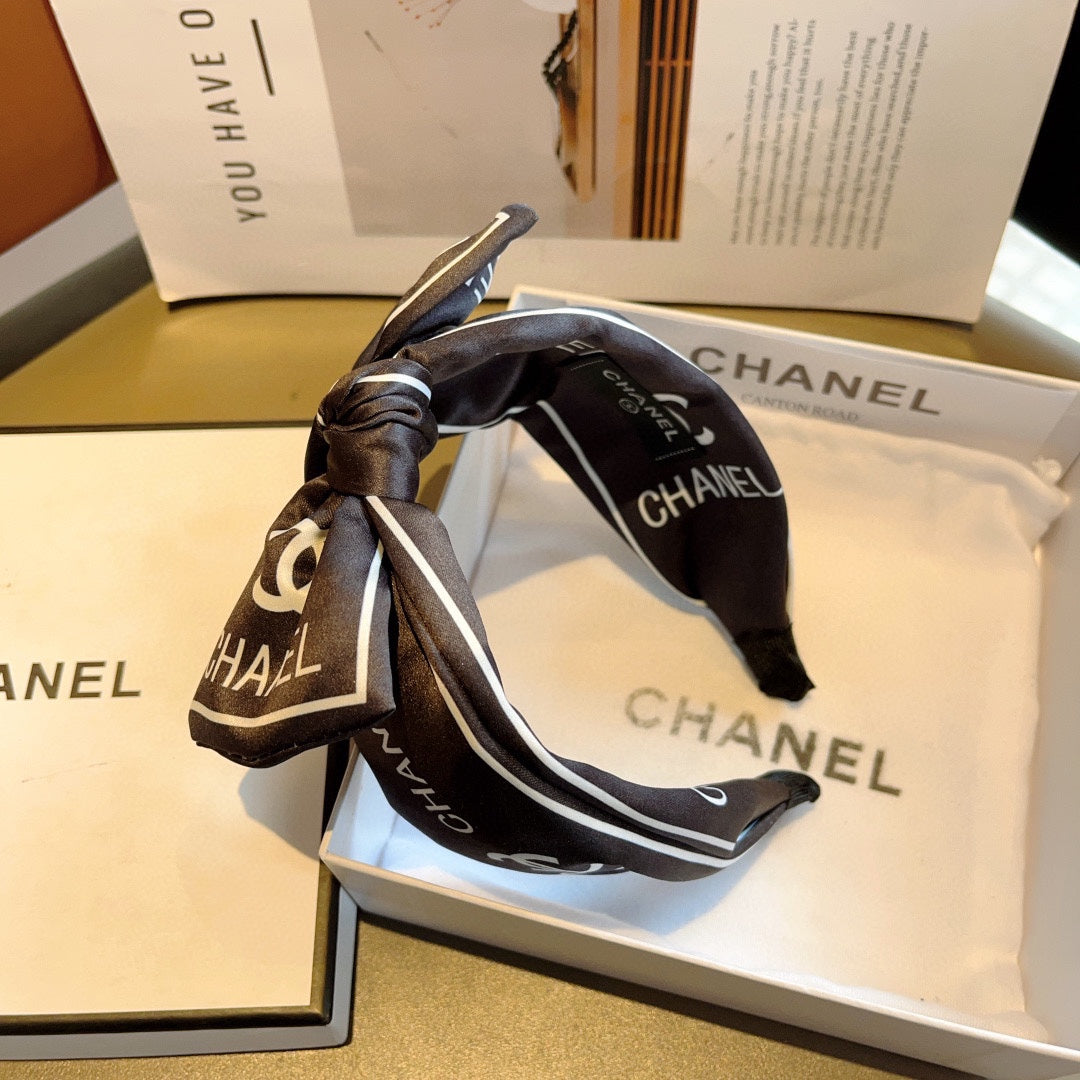 BLACK MIX WHITE SILK HAIRBAND 358257