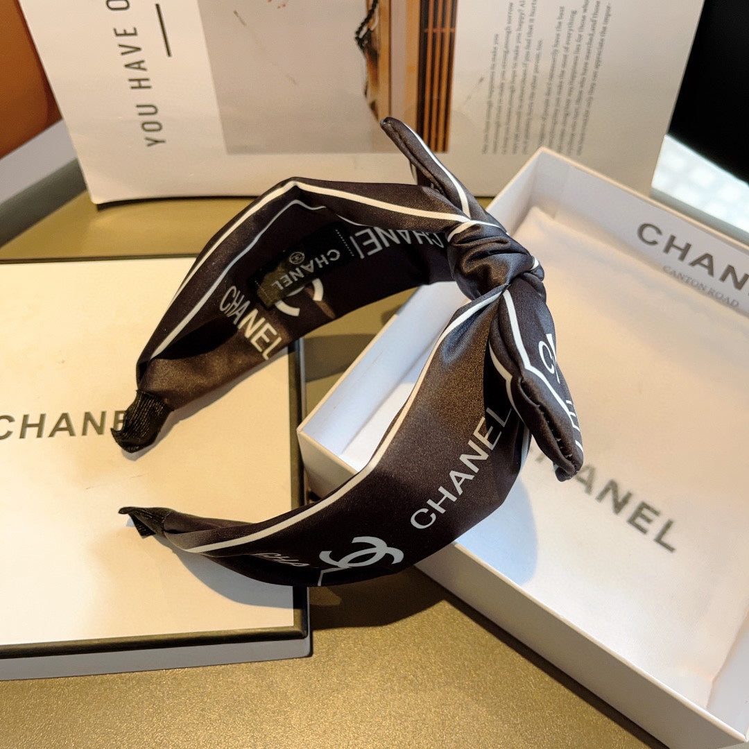 BLACK MIX WHITE SILK HAIRBAND 358257