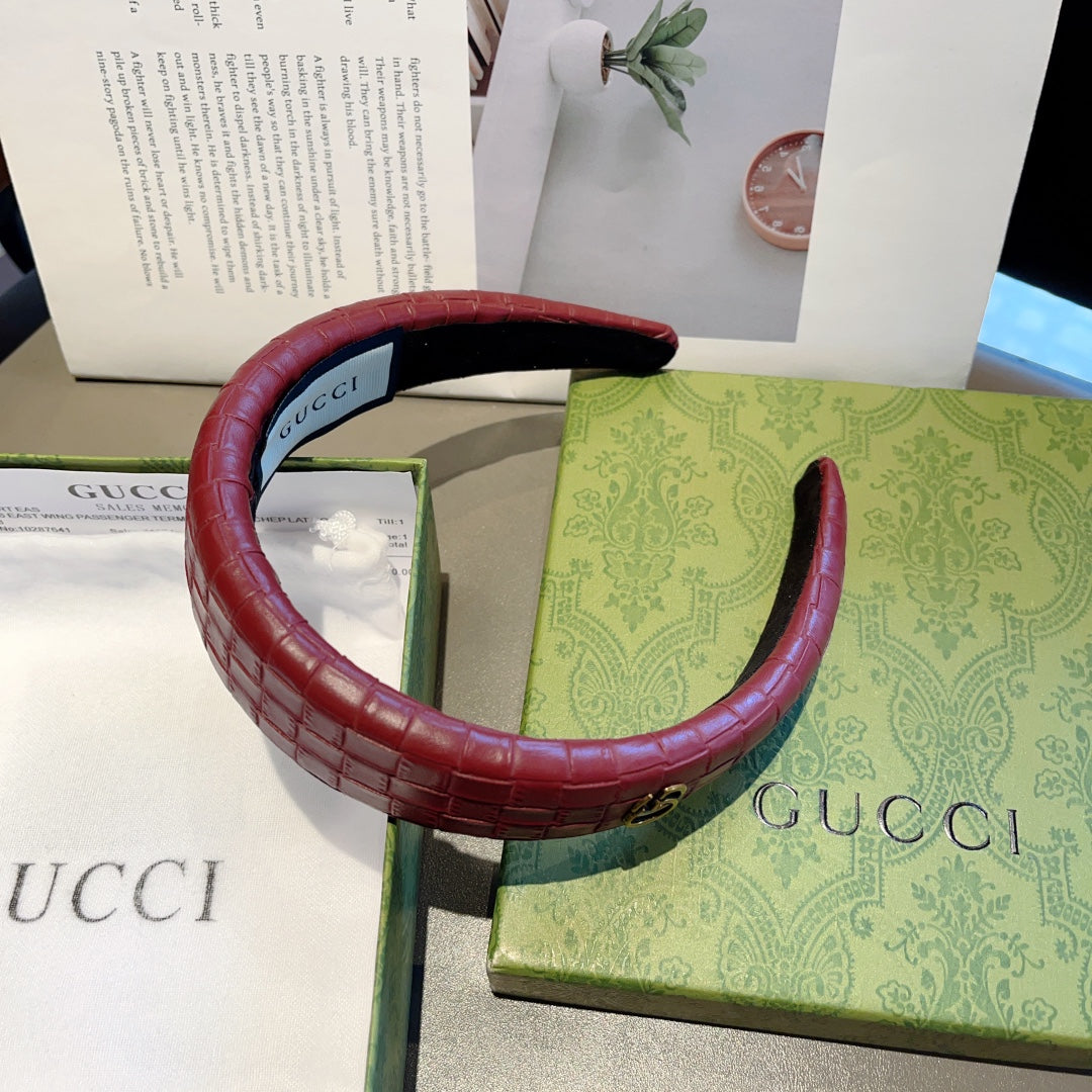 BANDEAU ROUGE BOURGOGNE CUIR DE VEAU 374075
