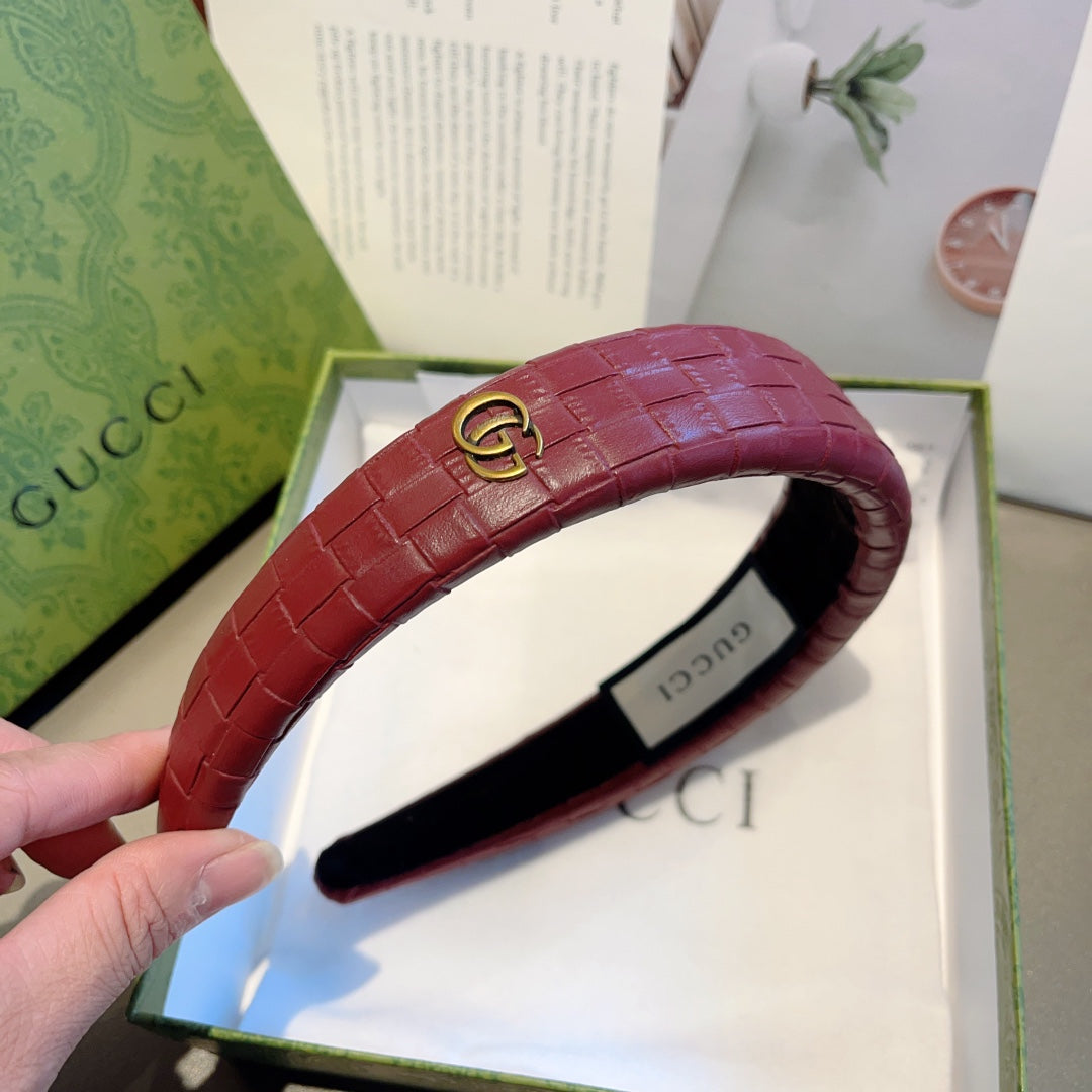 BANDEAU ROUGE BOURGOGNE CUIR DE VEAU 374075