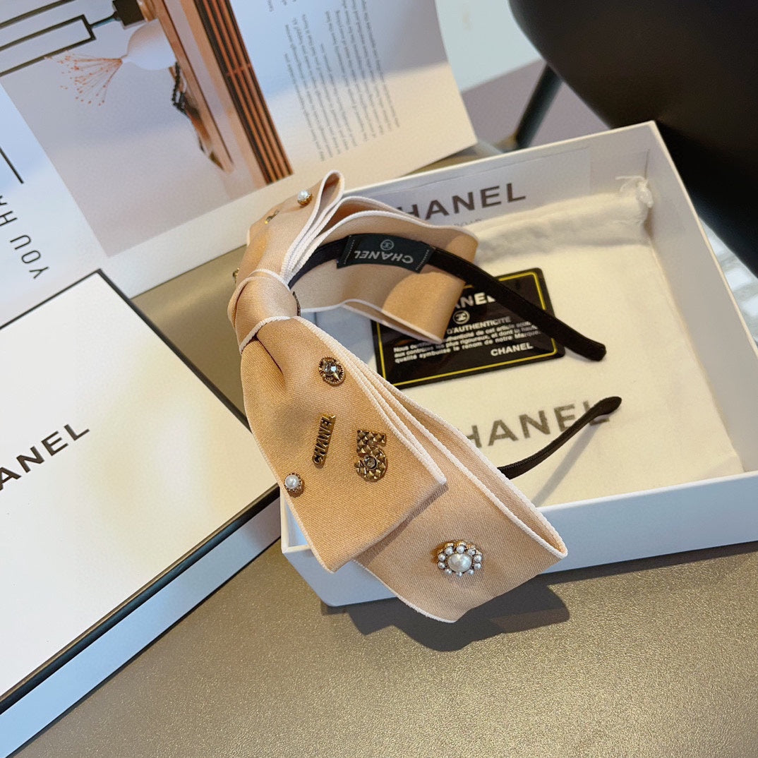 BANDEAU EN SOIE MARRON CAMEL 417315