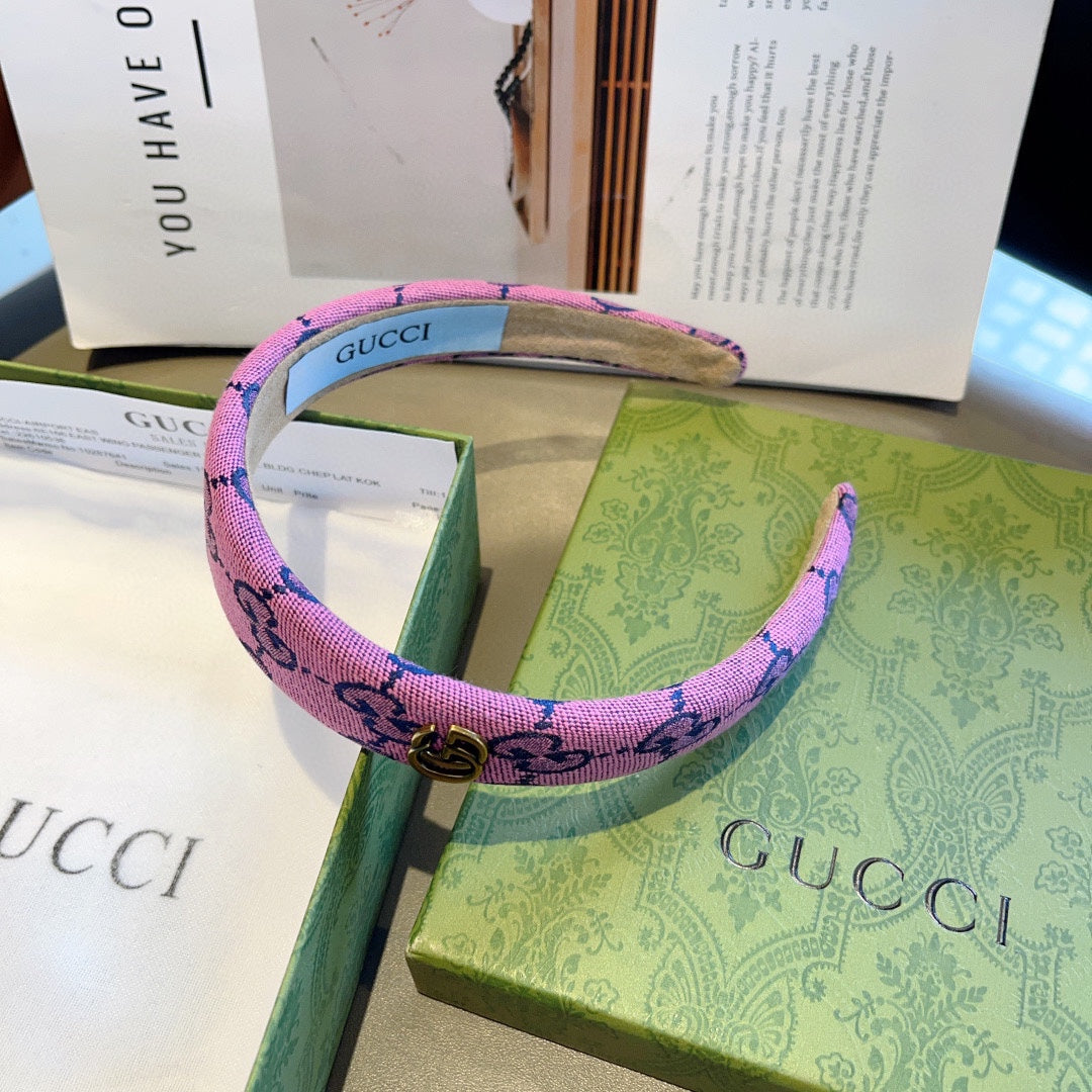 HEADBAND IN PINK MONOGRAM CANVAS 420624