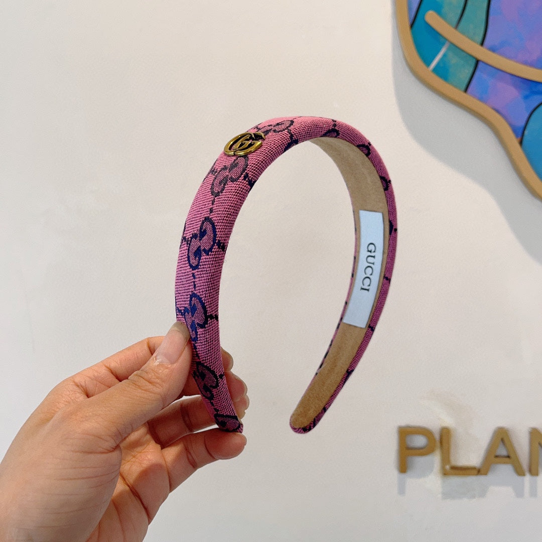 HEADBAND IN PINK MONOGRAM CANVAS 420624