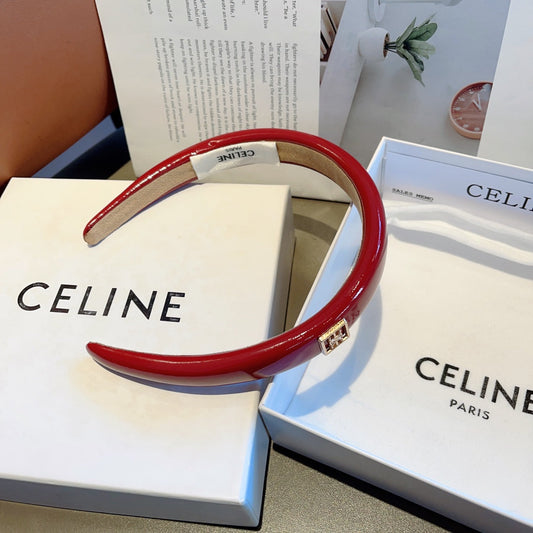 BANDEAU EN CUIR D'AGNEAU VERNI ROUGE CERISE 425495
