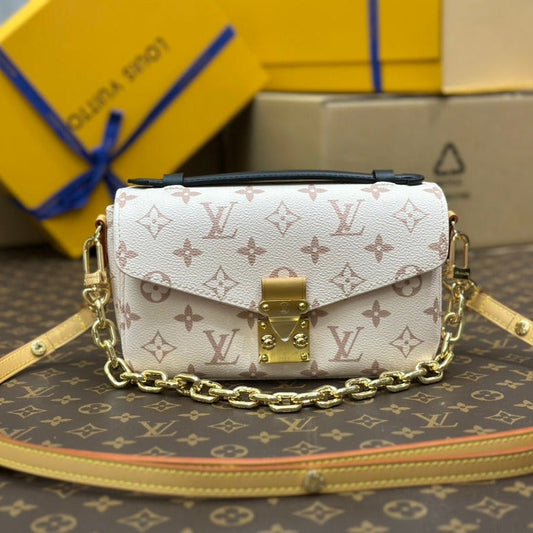 pochette metis east west 21.5 toile monogram dune