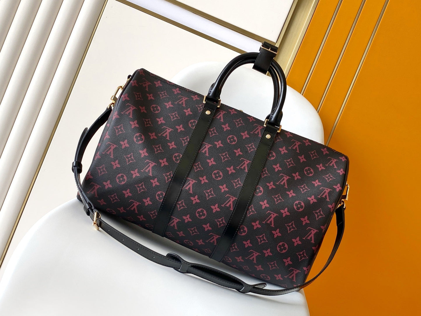 KEEPALL BANDOULIERE 45 ブラックモノグラムトメットキャンバス
