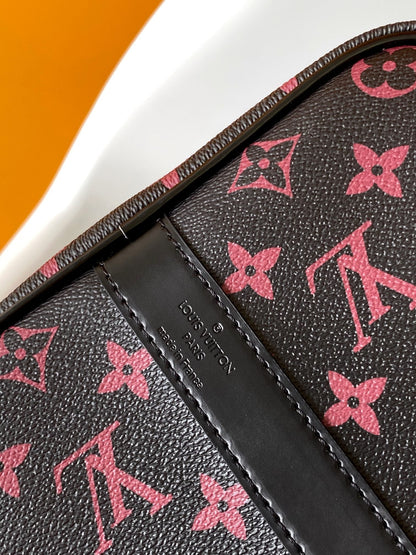 KEEPALL BANDOULIERE 45 ブラックモノグラムトメットキャンバス
