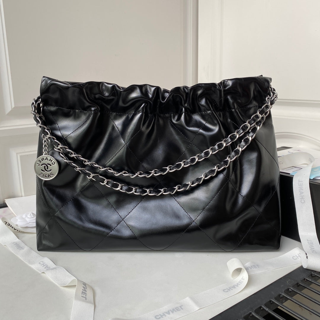 24C CC ホーボー 22 バッグ 45cm ブラック ラムスキン