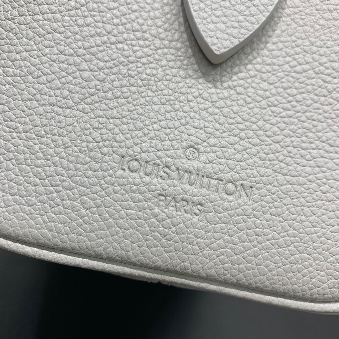 LV Speedy Bandouliere 20 Brume Gris Monogramme Empreinte Cuir 205495