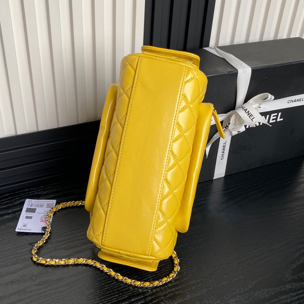 24K カメラバッグ イエローカーフスキン ゴールド金具
