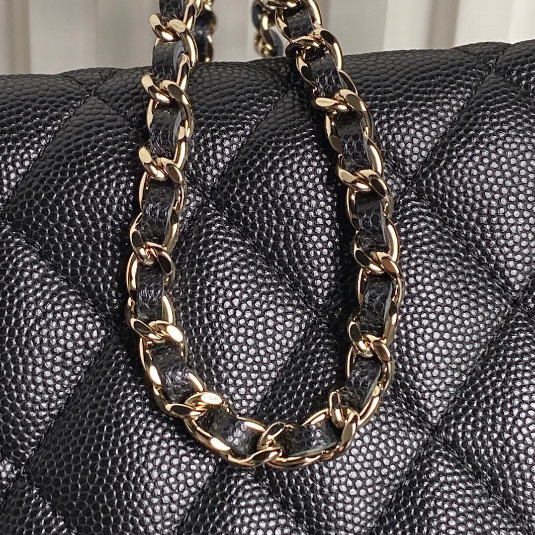 Sac Hobo CC 25C 21,5 cm, poignée supérieure, cuir de veau grainé noir