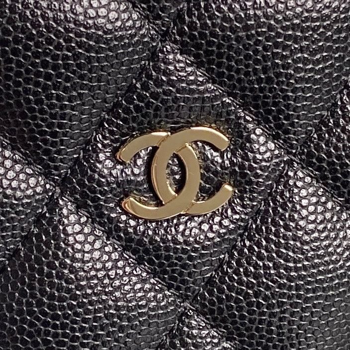 Sac Hobo CC 25C 21,5 cm, poignée supérieure, cuir de veau grainé noir