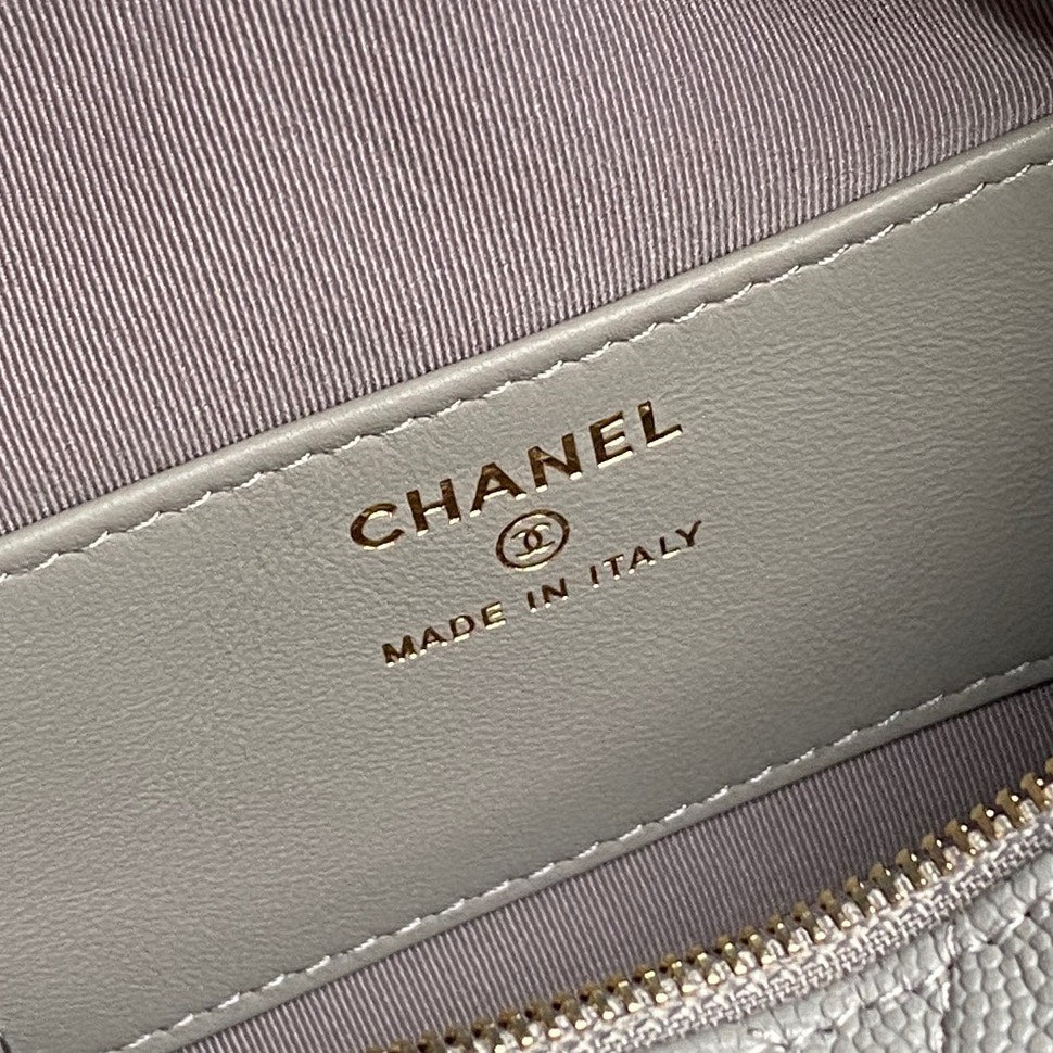 Sac Hobo CC 25C 21,5 cm, poignée supérieure, cuir de veau grainé gris