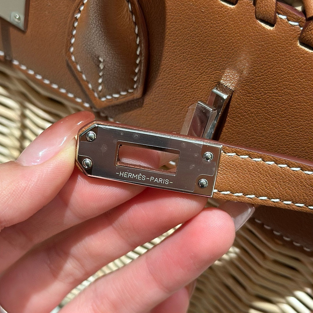 HM BIRKIN 25 CM PICNIC GOLD BAMBOU ET ROTIN