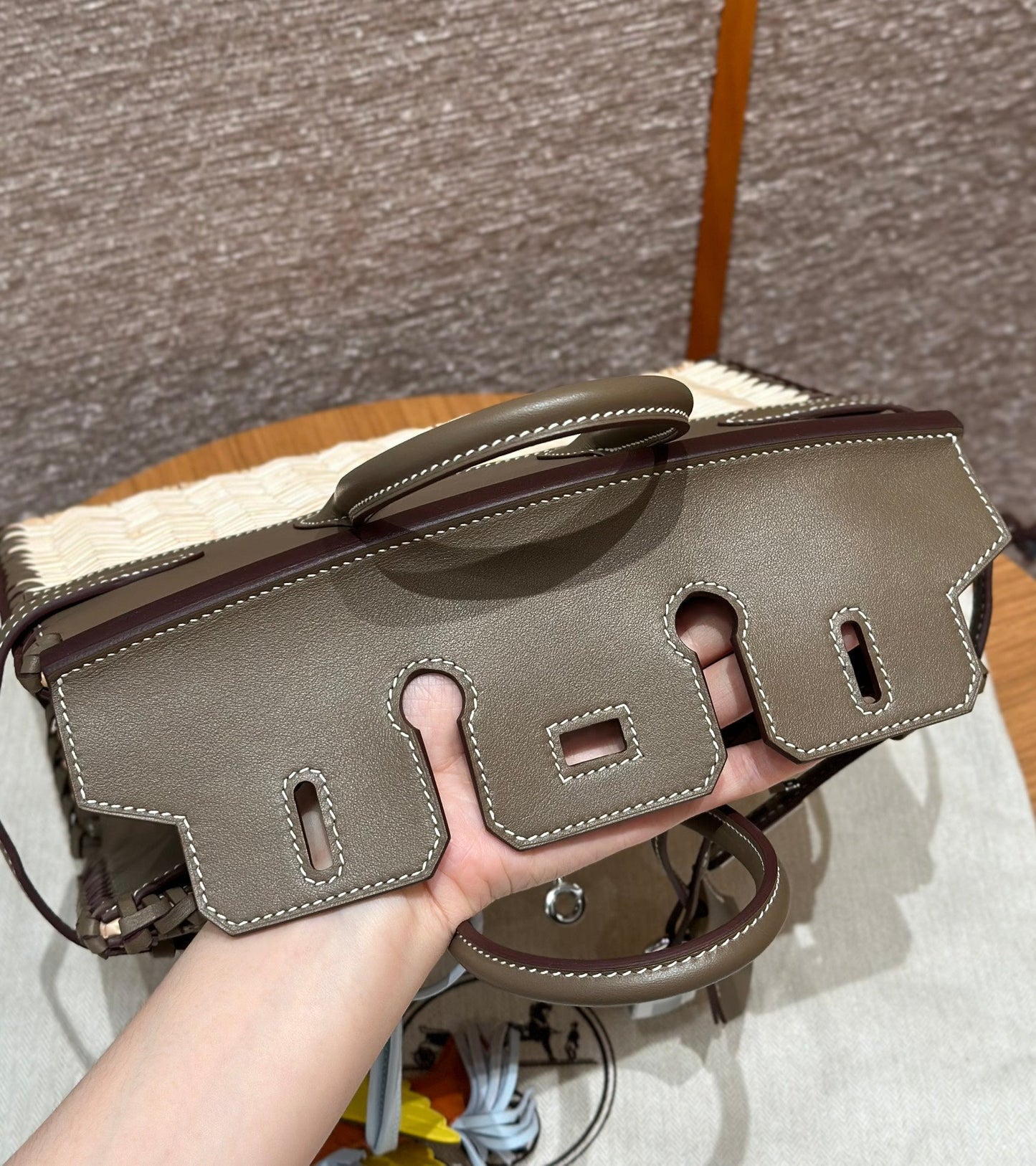 HM バーキン 25 cm ピクニック オリーブ バンブー＆ラタン