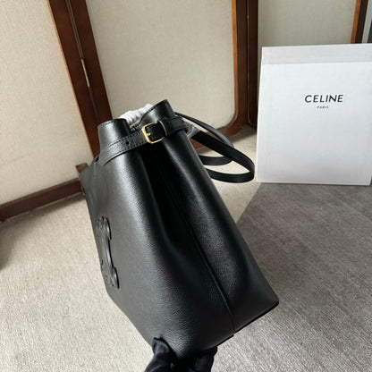 CABAS ANAÏS MOYEN CUIR TRIOMPHE 54 EN CUIR DE VEAU GRAINÉ NOIR